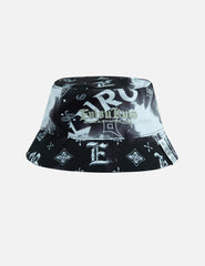 Evisu Monogram Print Tie Dye Bucket Hat