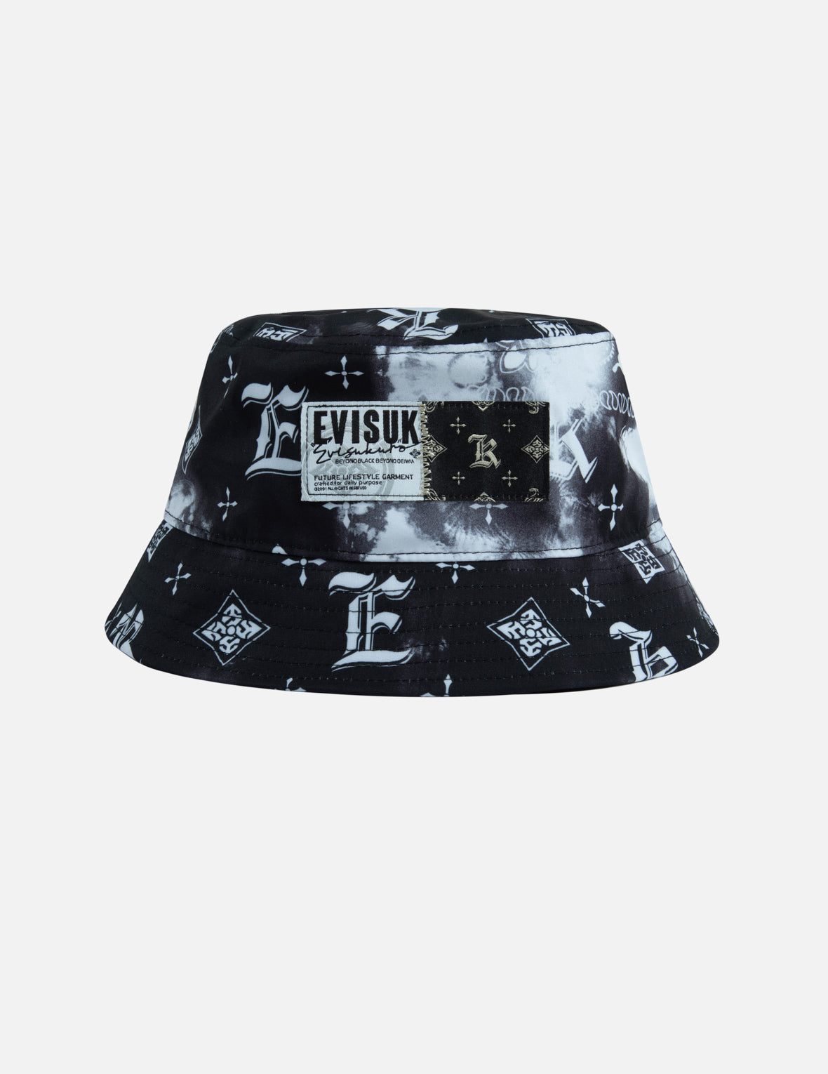 Evisu Monogram Print Tie Dye Bucket Hat