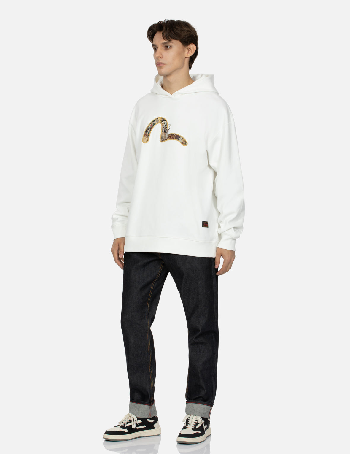 Evisu Deer And Treasure-Pattern Seagull Print Loose Fit Hoodie