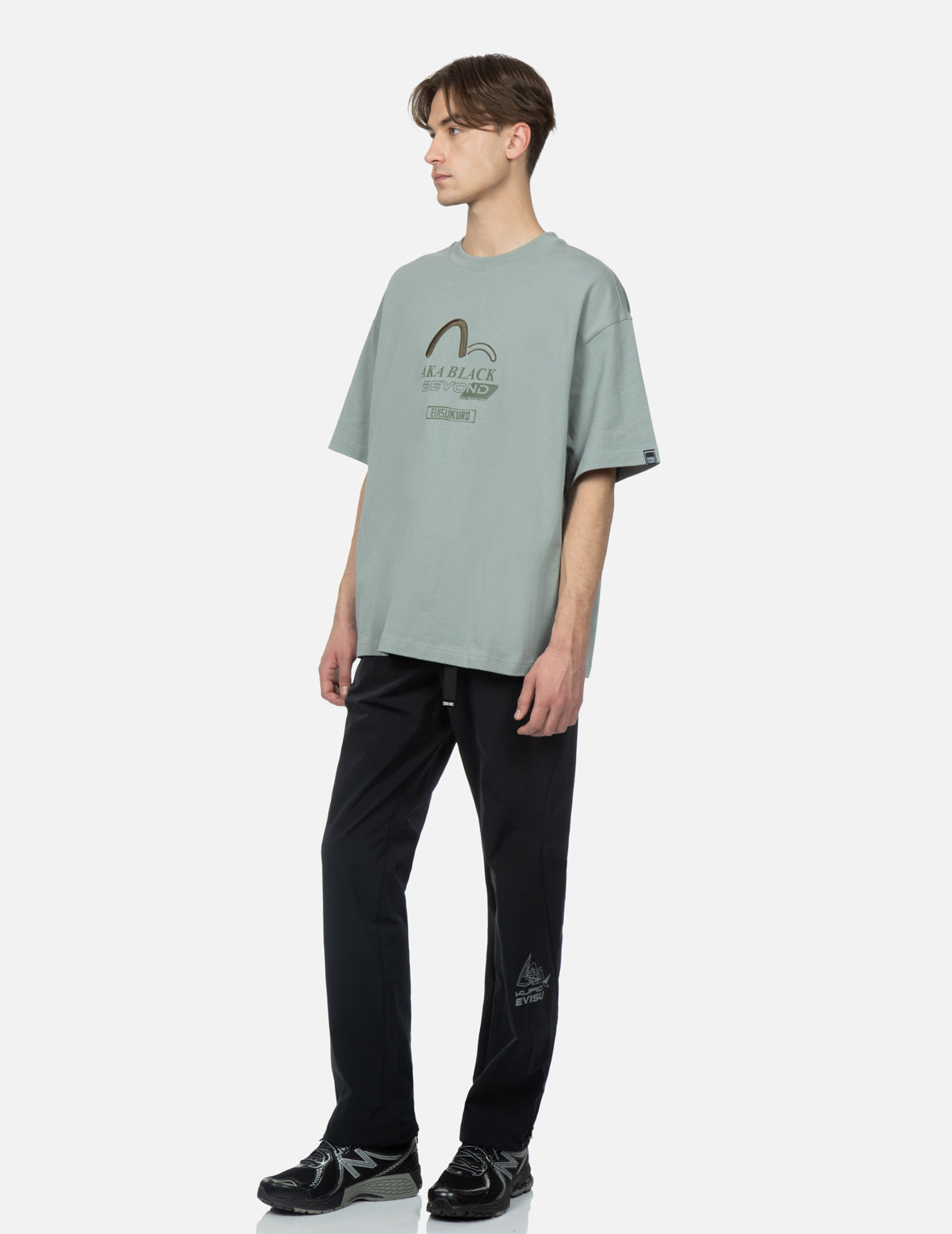 Evisu Seagull Embroidery And Logo Print T-Shirt