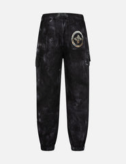 Evisu Kamon Embroidery Loose Fit Tie-Dye Cargo Joggers