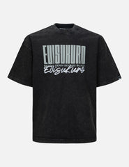 Evisu Logo And Slogan Print Oversized Pigment Dye T-Shirt