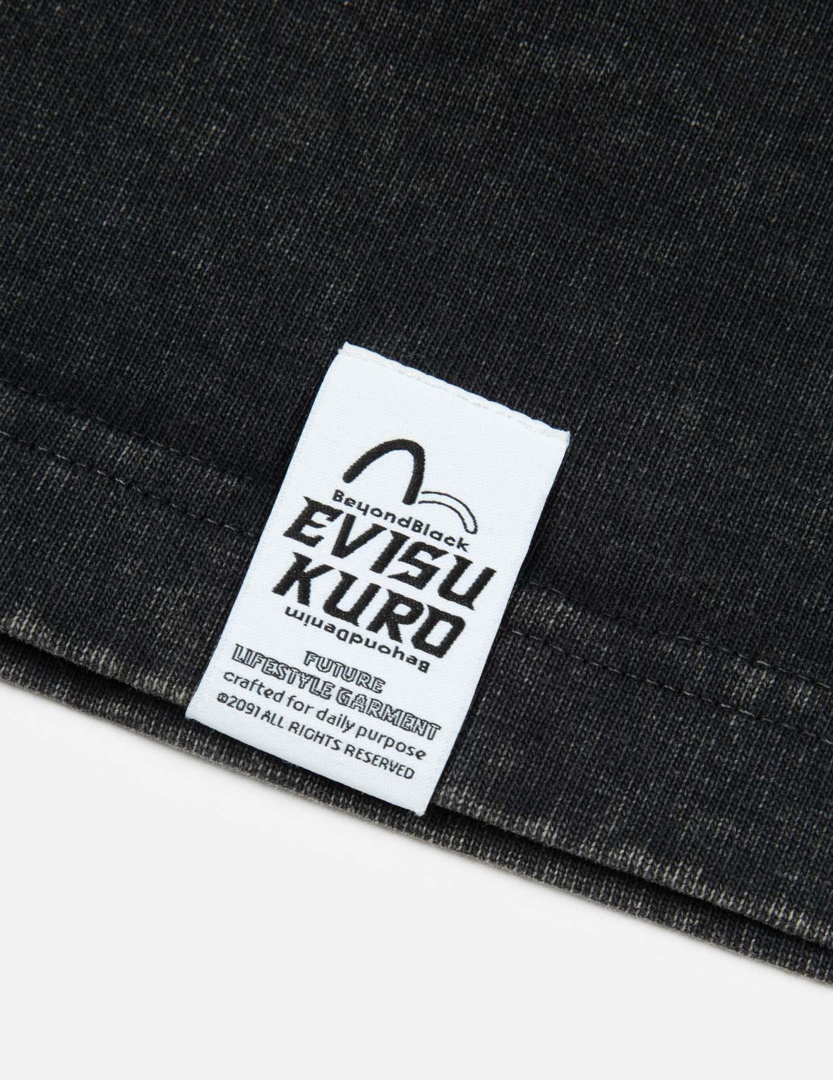 Evisu Logo And Slogan Print Oversized Pigment Dye T-Shirt