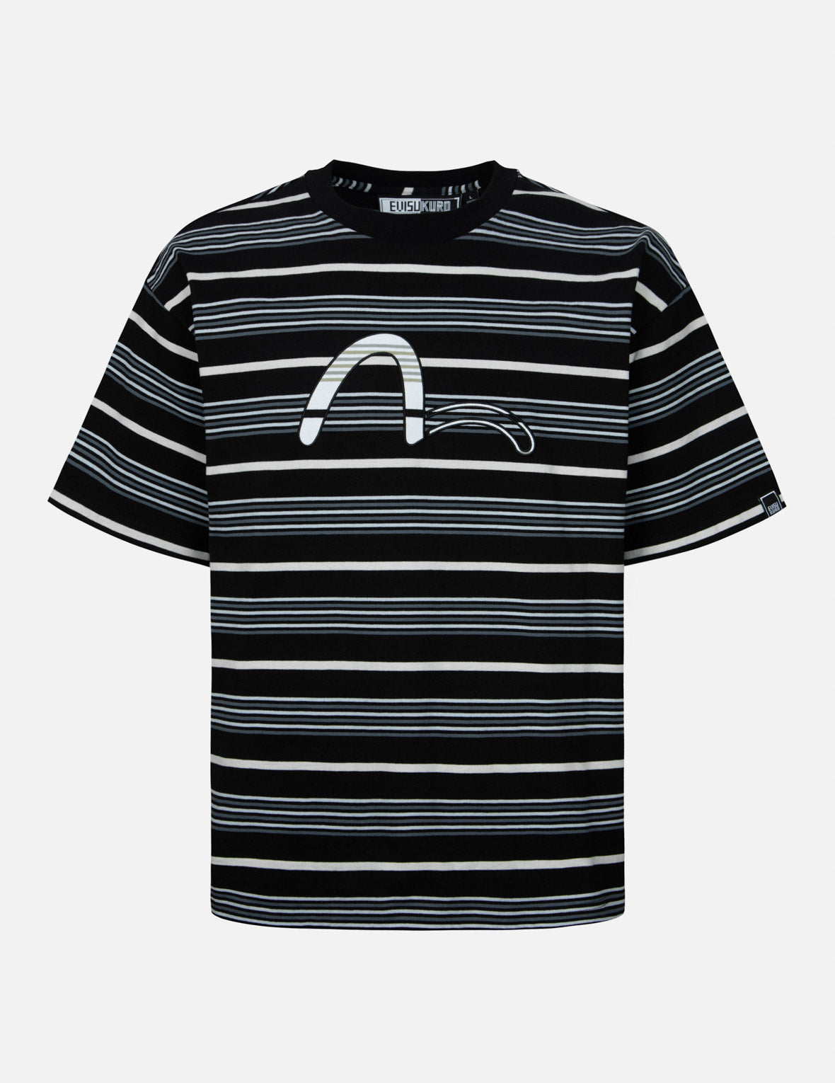 Evisu Striped Seagull AppliquÃƒÂ© Embroidery Loose Fit T-Shirt