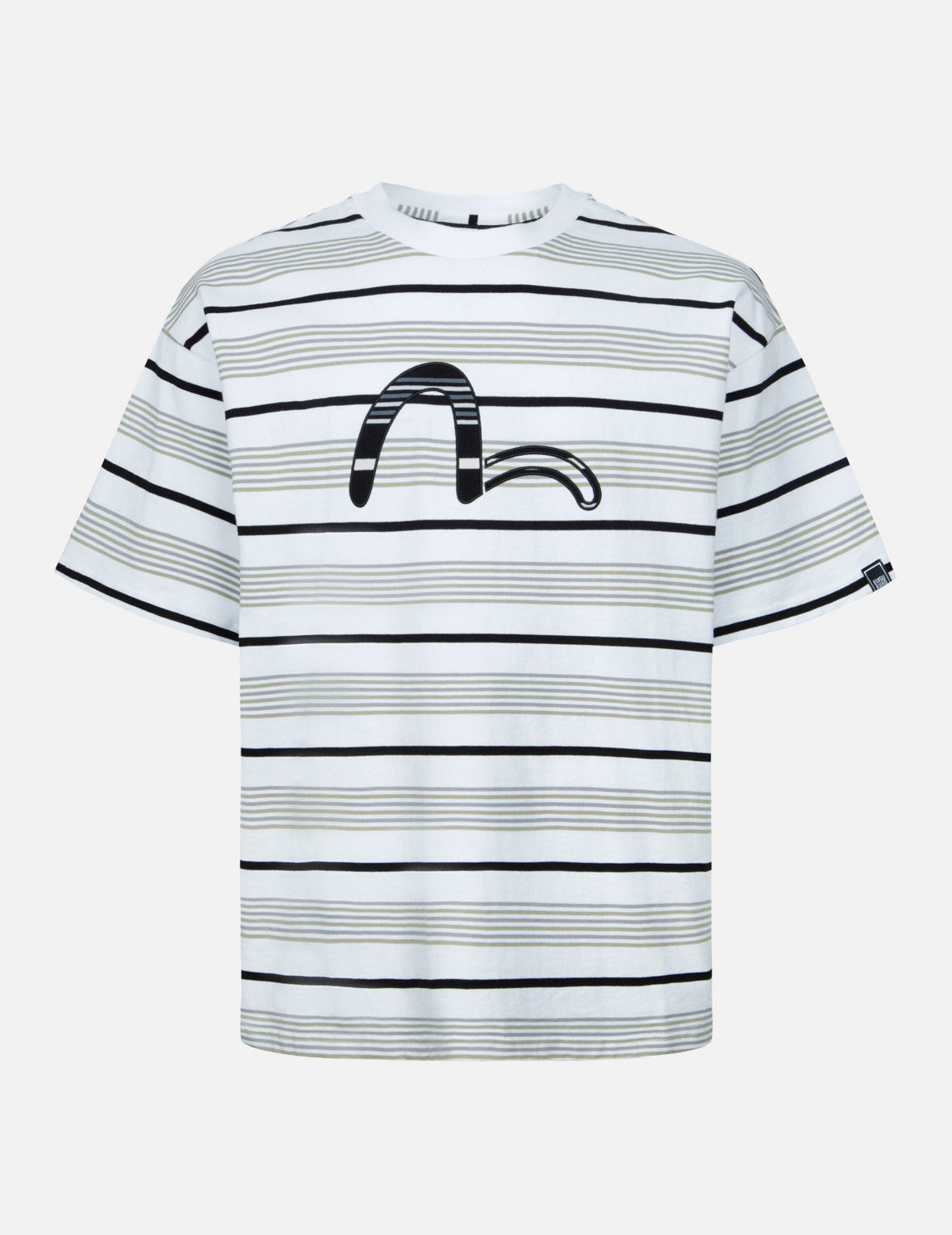 Evisu Striped Seagull AppliquÃƒÂ© Embroidery Loose Fit T-Shirt