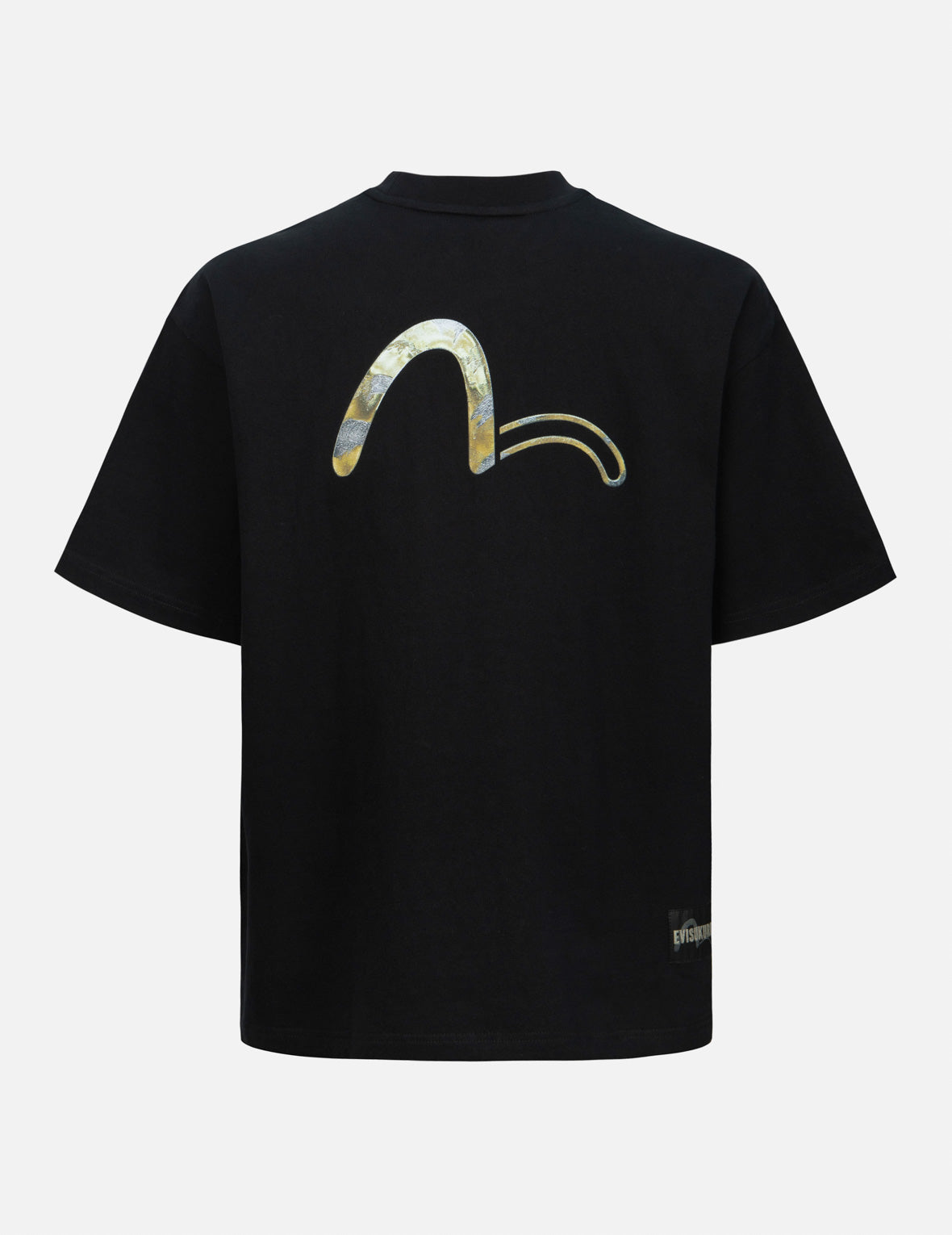 Evisu Calligraphy Shadow Logo Embroidery And Seagull Print Loose Fit T-Shirt