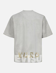 Evisu Spray Dyed Multi Logo Print Loose Fit T-Shirt