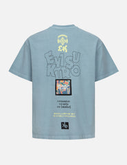 Evisu Seagull And Rainbow Gradient Pattern Print Relax Fit T-Shirt