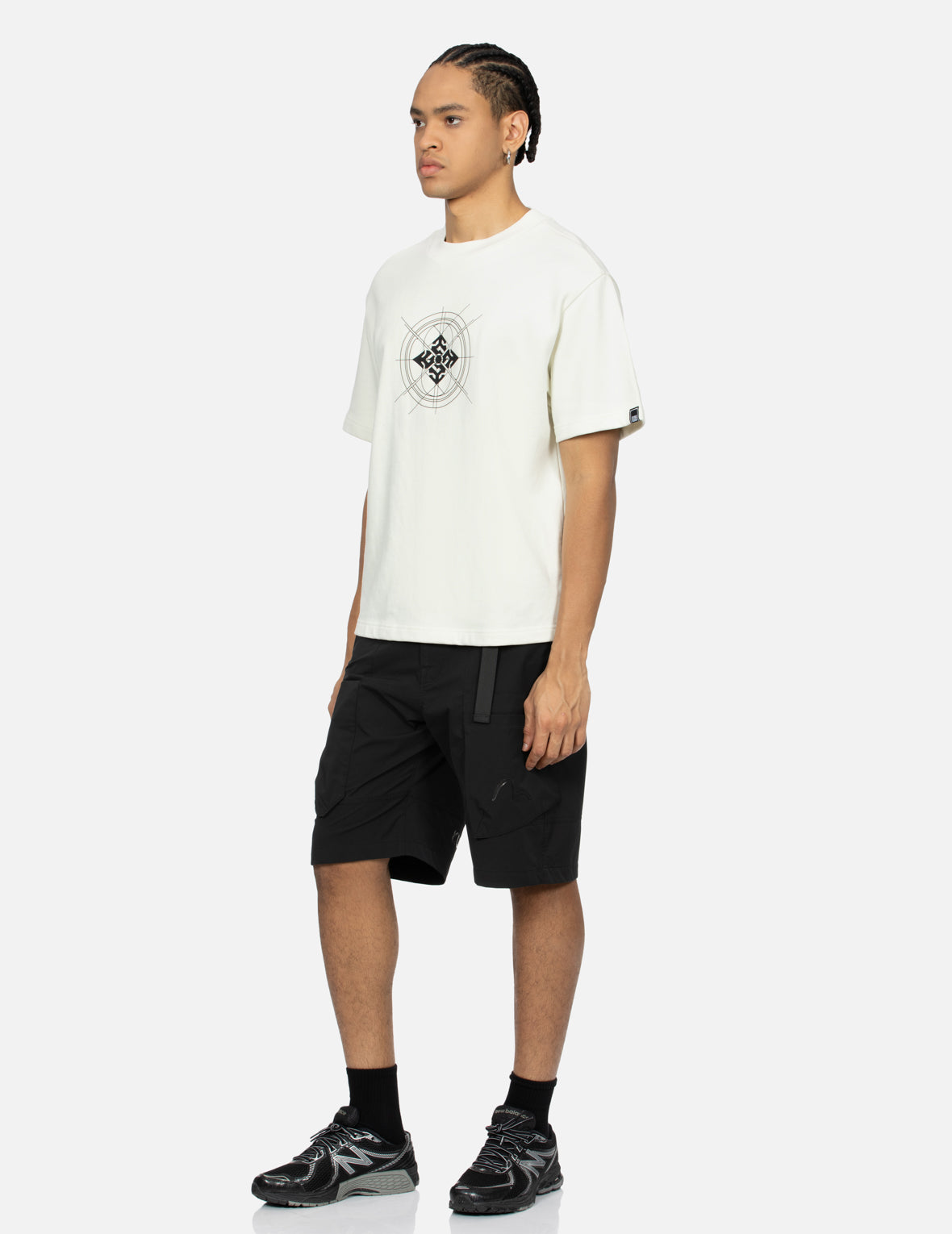 Evisu Deconstructed Multi-Print Regular Fit Short-Sleeve Sweatshirt