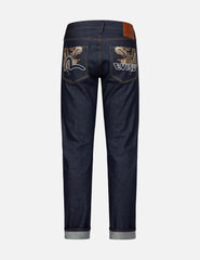 Evisu Brocade Kamon And Seagull Embroidery Slim-Fit Jeans #2010