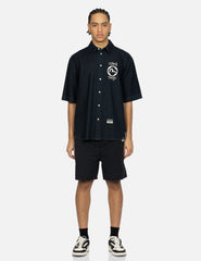 Evisu Kamon And Logo Print Oversized Denim Short-Sleeves Shirt