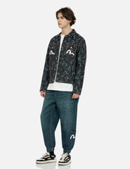 Evisu Allover Seagull And Kamon Jacquard Relax Fit Denim Jacket