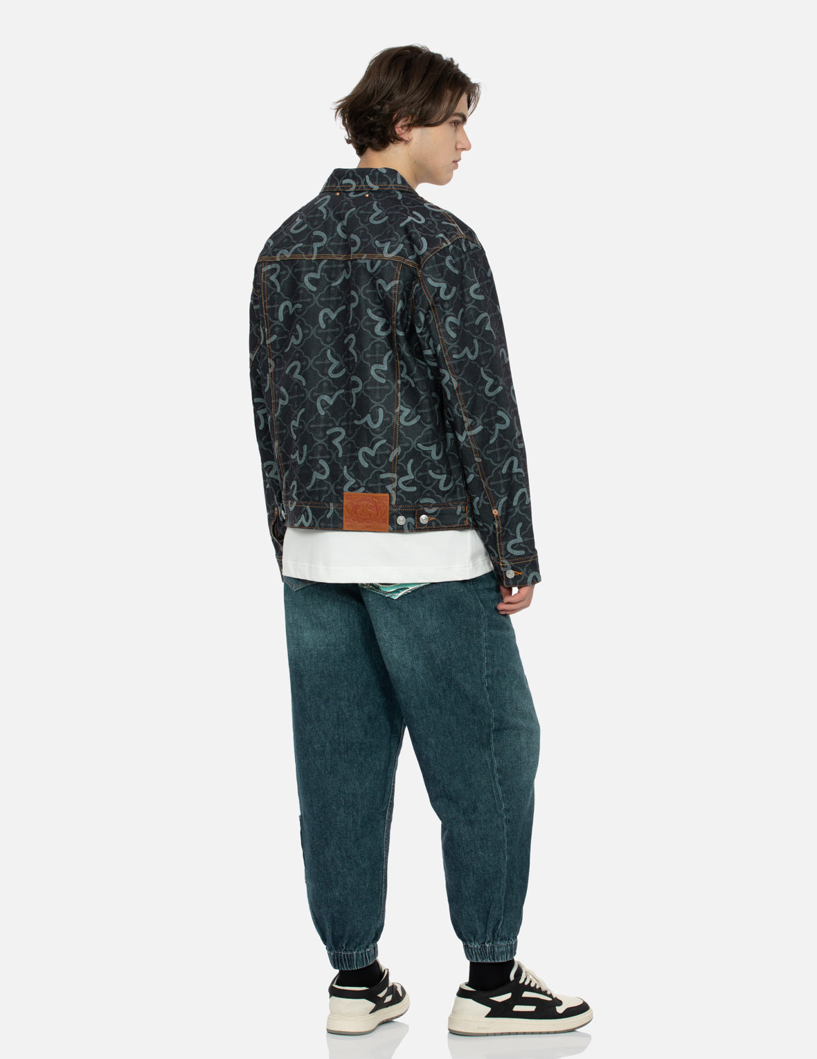 Evisu Allover Seagull And Kamon Jacquard Relax Fit Denim Jacket