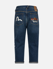Evisu Koinobori Print And Seagull Embroidery Cropped-Fit Jeans #2027