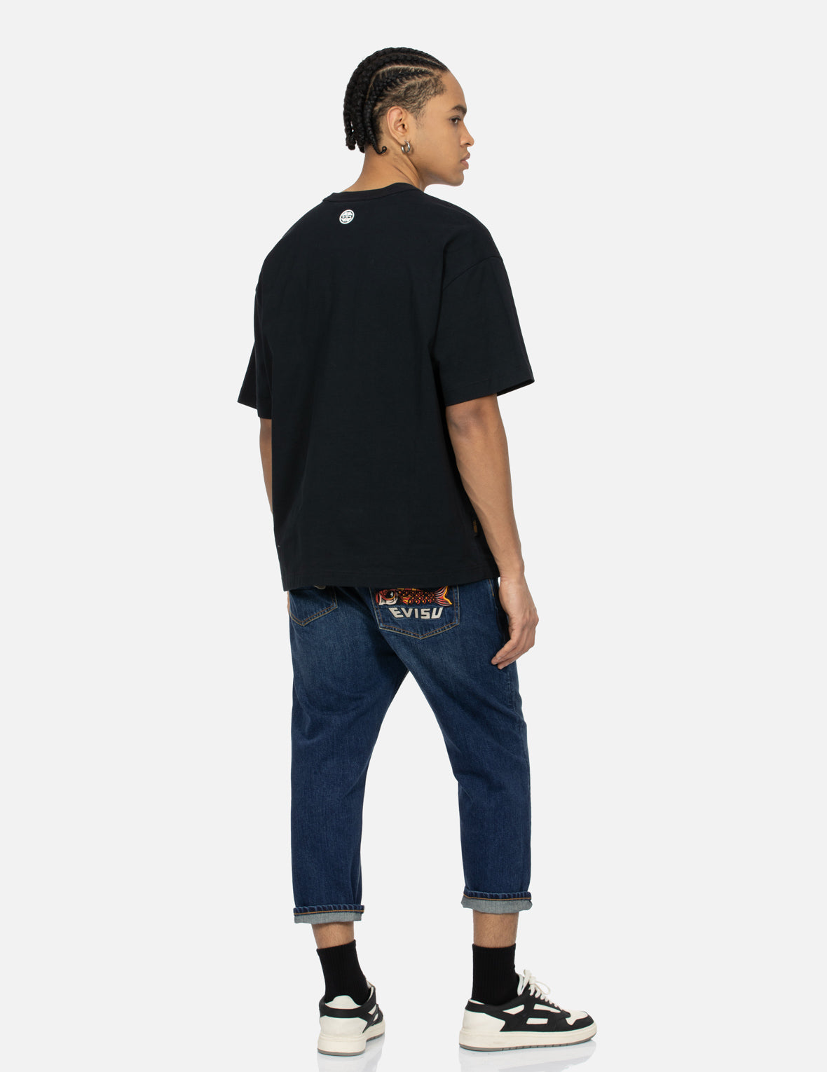 Evisu Koinobori Print And Seagull Embroidery Cropped-Fit Jeans #2027