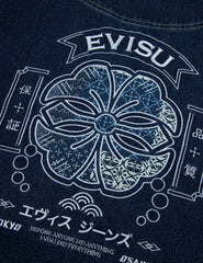 Evisu Kamon AppliquÃ© Embroidery Loose Fit Denim Kimono