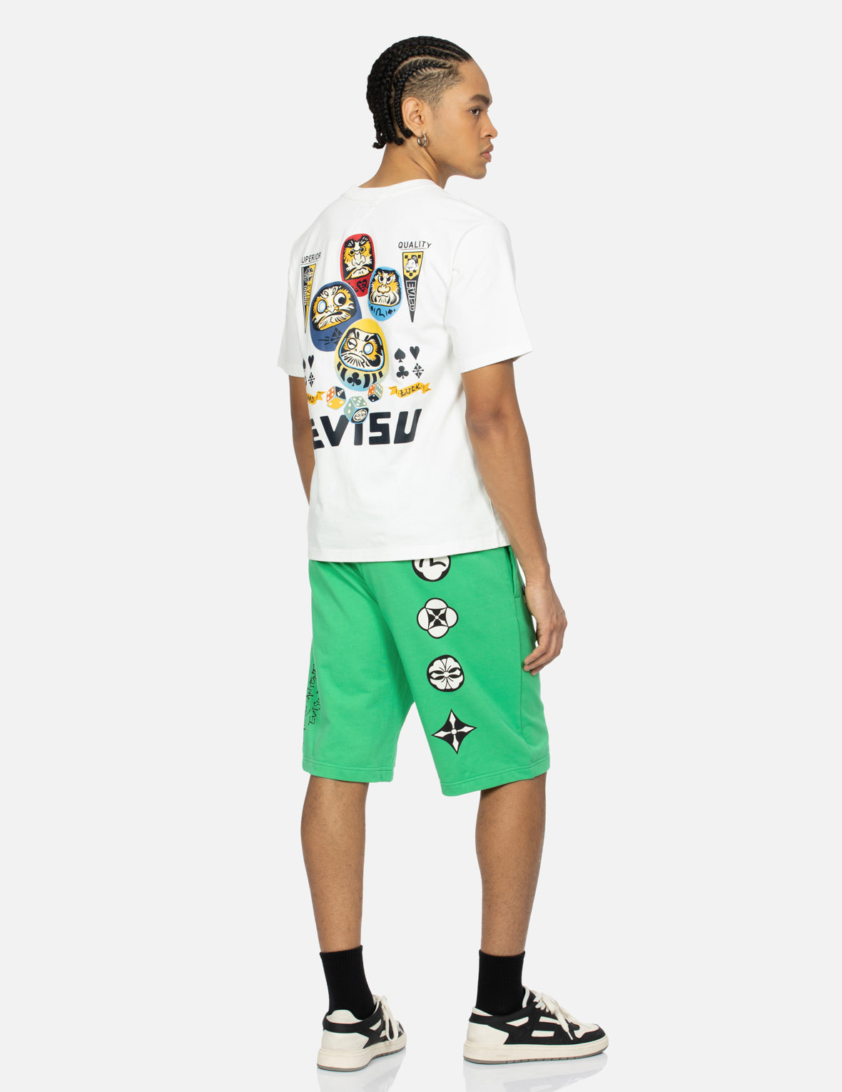 Evisu Kamon Print Regular Fit Sweat Shorts