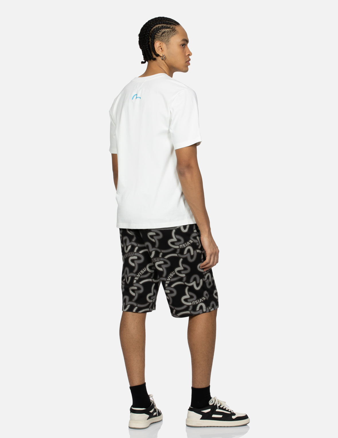 Evisu Allover Overlapping Seagull Print Regular Fit Sweat Shorts