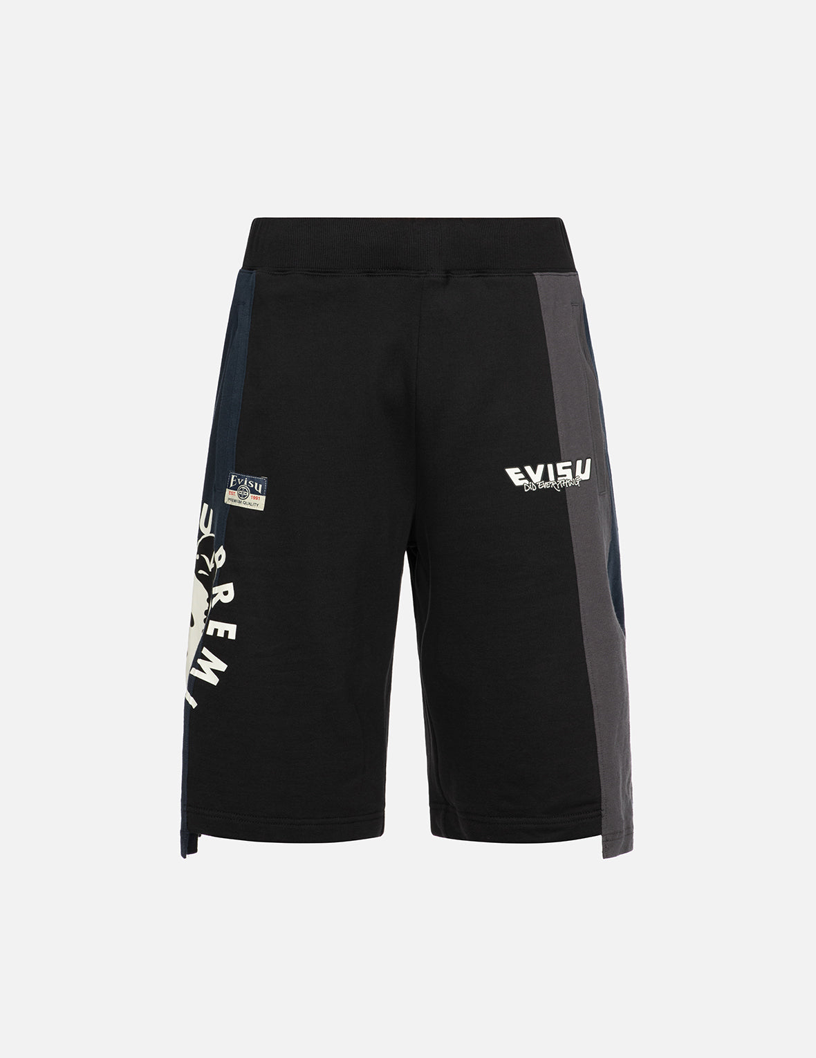 Evisu Deconstructed Playful Godhead Printed Regular Fit Sweat Shorts