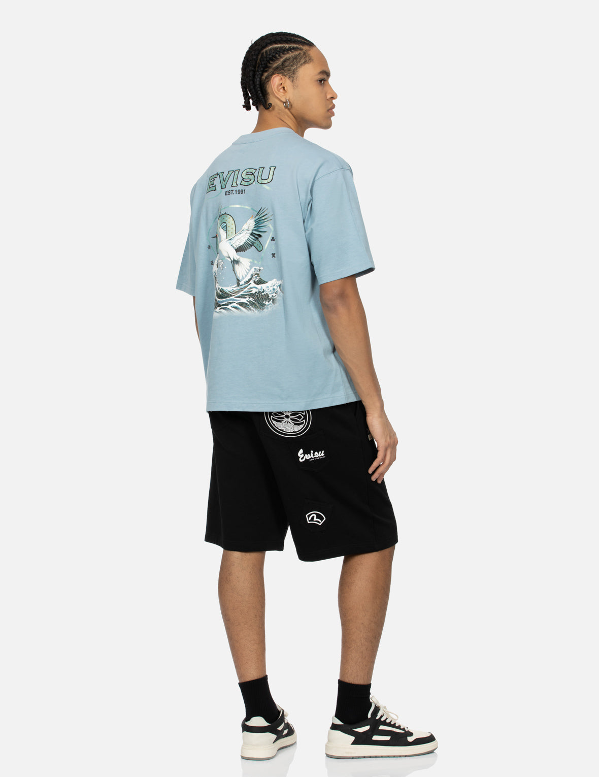 Evisu Seagull And Logo Print Relax Fit T-Shirt