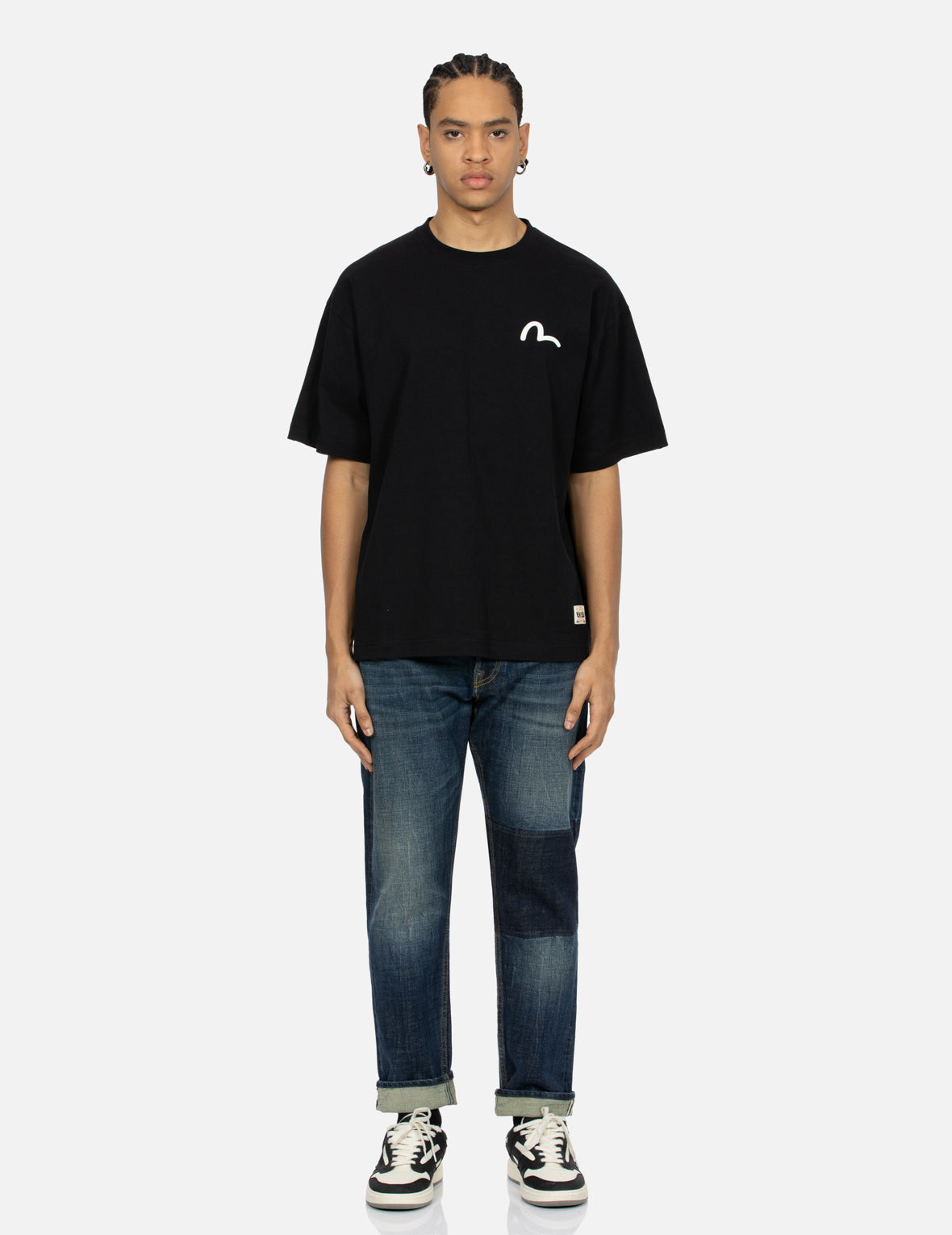 Evisu Foam Line Kamon And Seagull Daicock Print Loose Fit T-Shirt