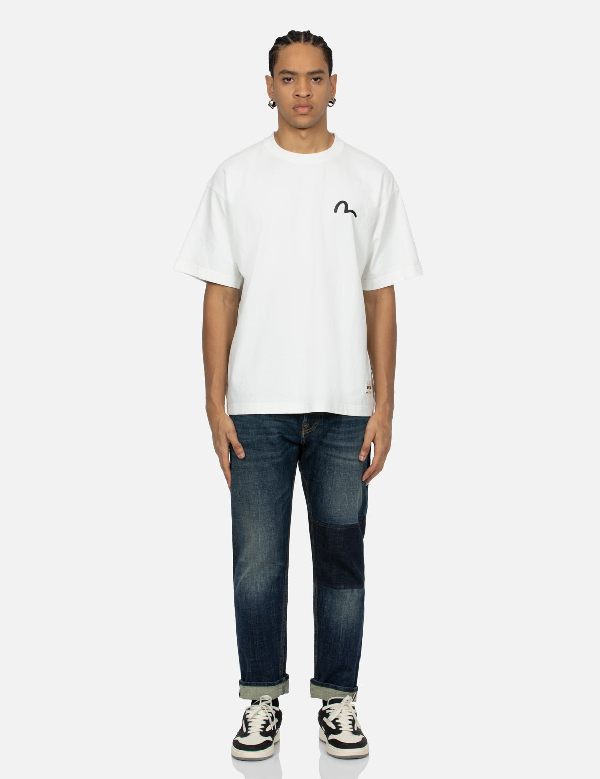 Evisu Foam Line Kamon And Seagull Daicock Print Loose Fit T-Shirt