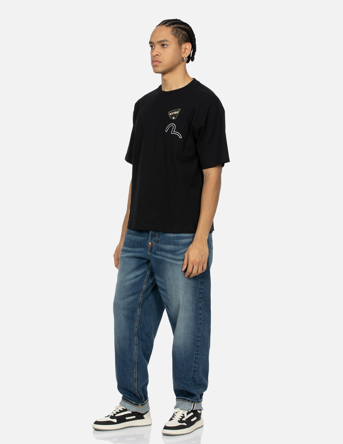 Evisu Seagull And Stacked Badge Print Daicock Relax Fit T-Shirt