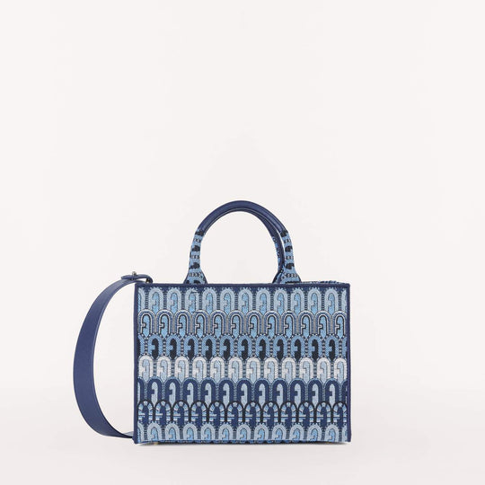 Furla Opportunity S Tote Bag Jacquard Toni Blu Denim S
