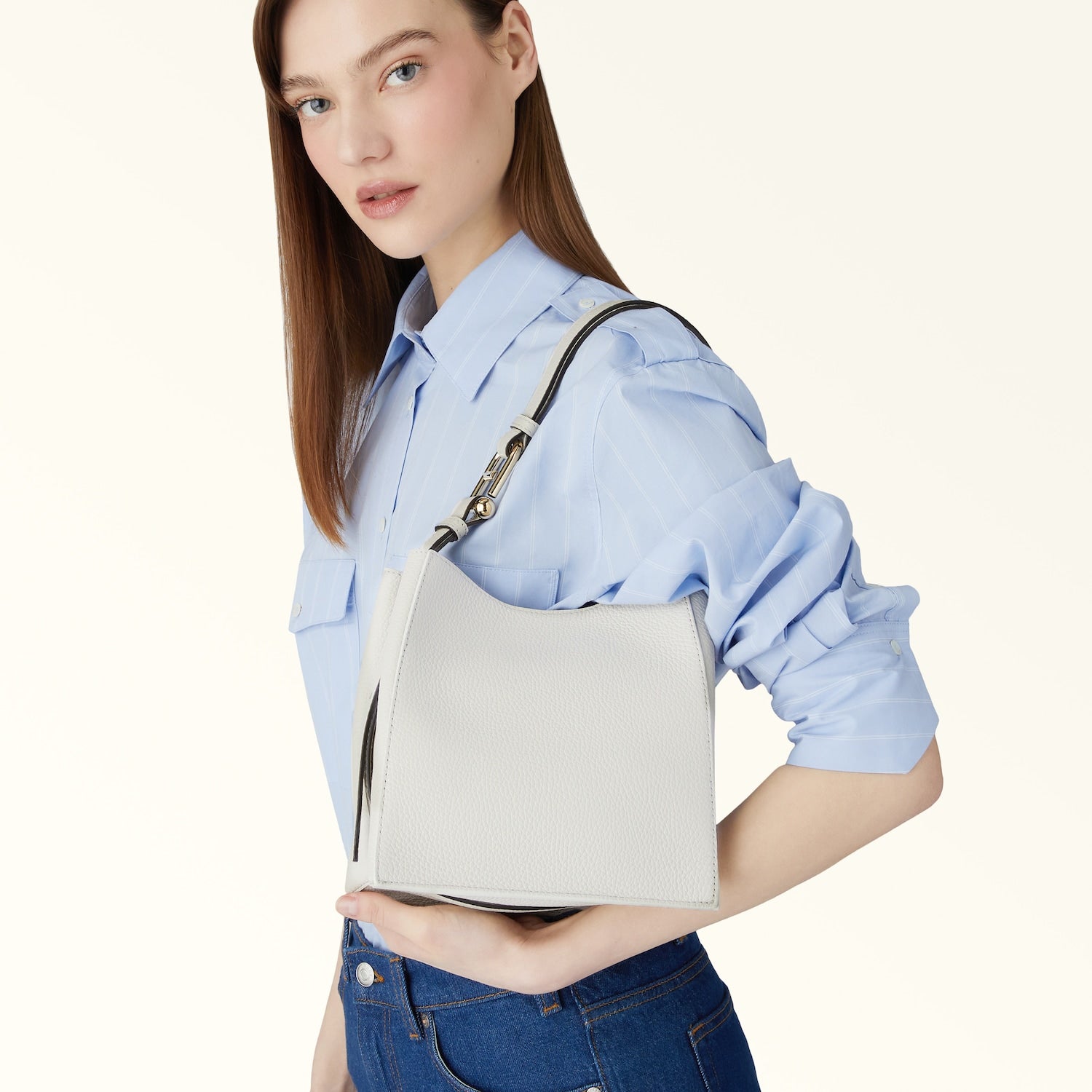 Furla Nuvola Mini Bucket Bag- Marshmallow