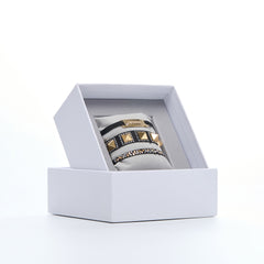 Les Interchangeables Gratitude Strass Box Ribbon Bracelet Set Black Set