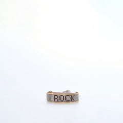 Les Interchangeables Rock Crystal Ribbon Bracelet Beige Rhinestone & Cabochon