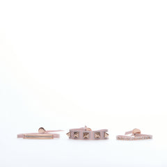 Les Interchangeables Strass Box Ribbon Pave Metals Bracelet Set Pink Gold Set