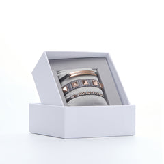 Les Interchangeables Strass Box Ribbon Pave Metals Bracelet Set Grey Set