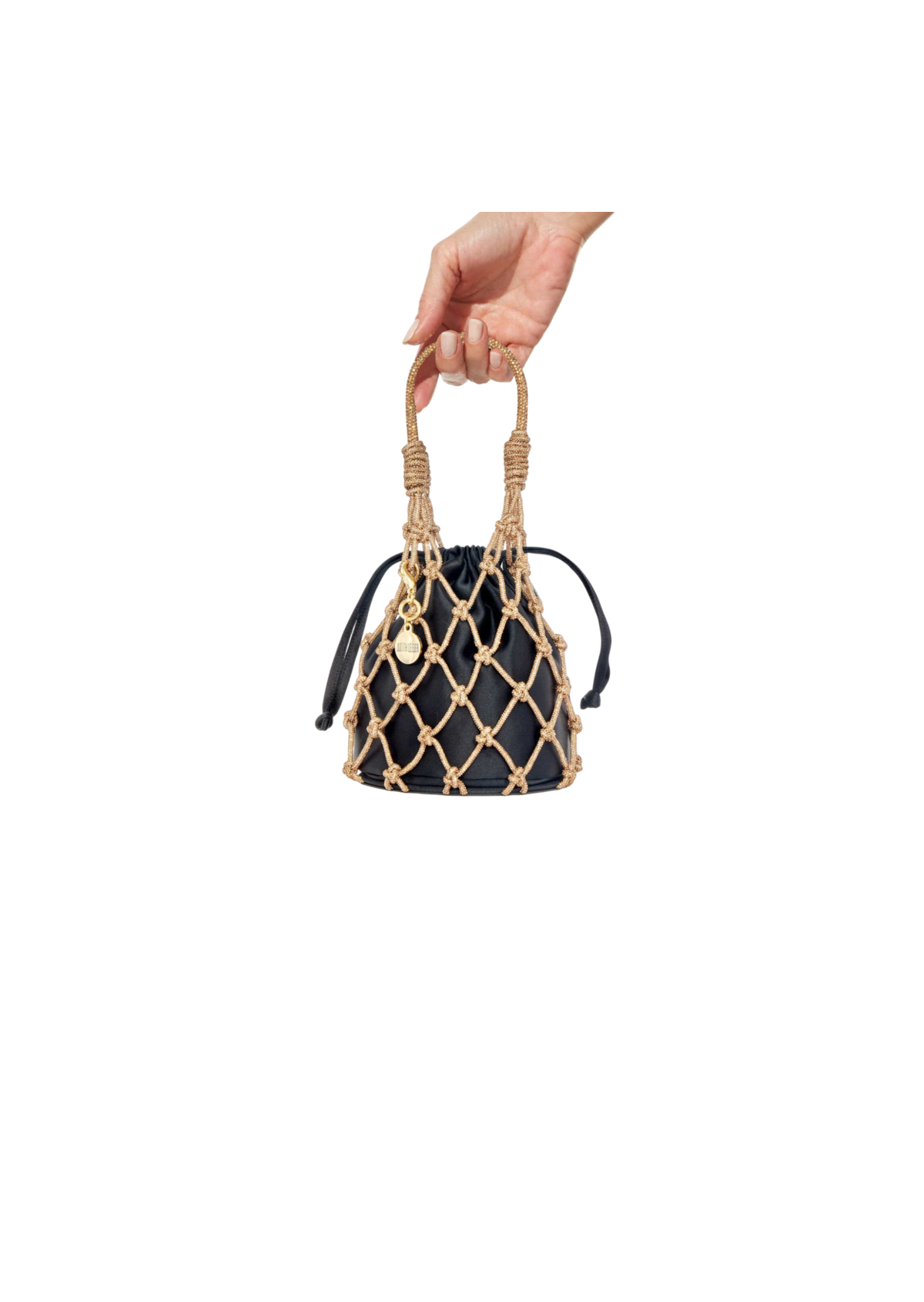 Sparkle Net Pouch Gold Black - JudithLeiberGCC