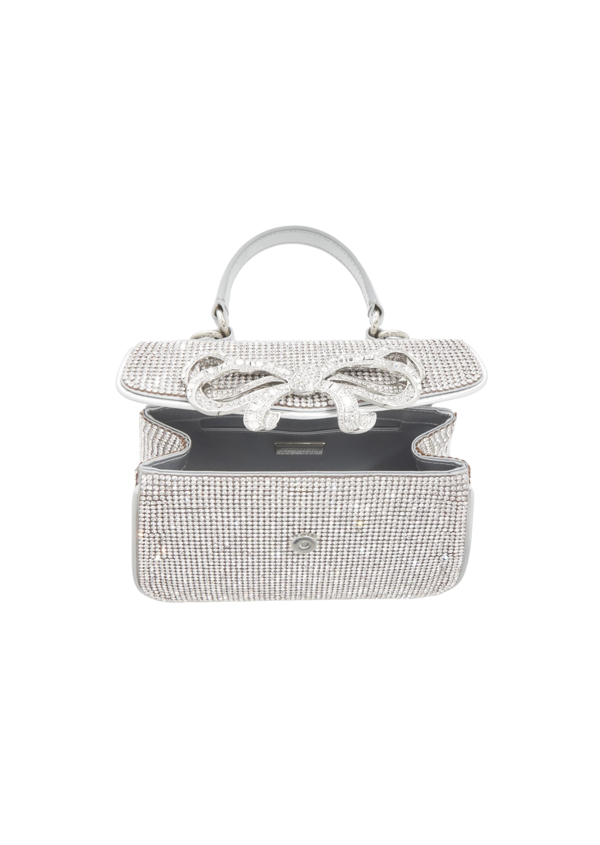 Crystal Bow Top Handle Silver - JudithLeiberGCC