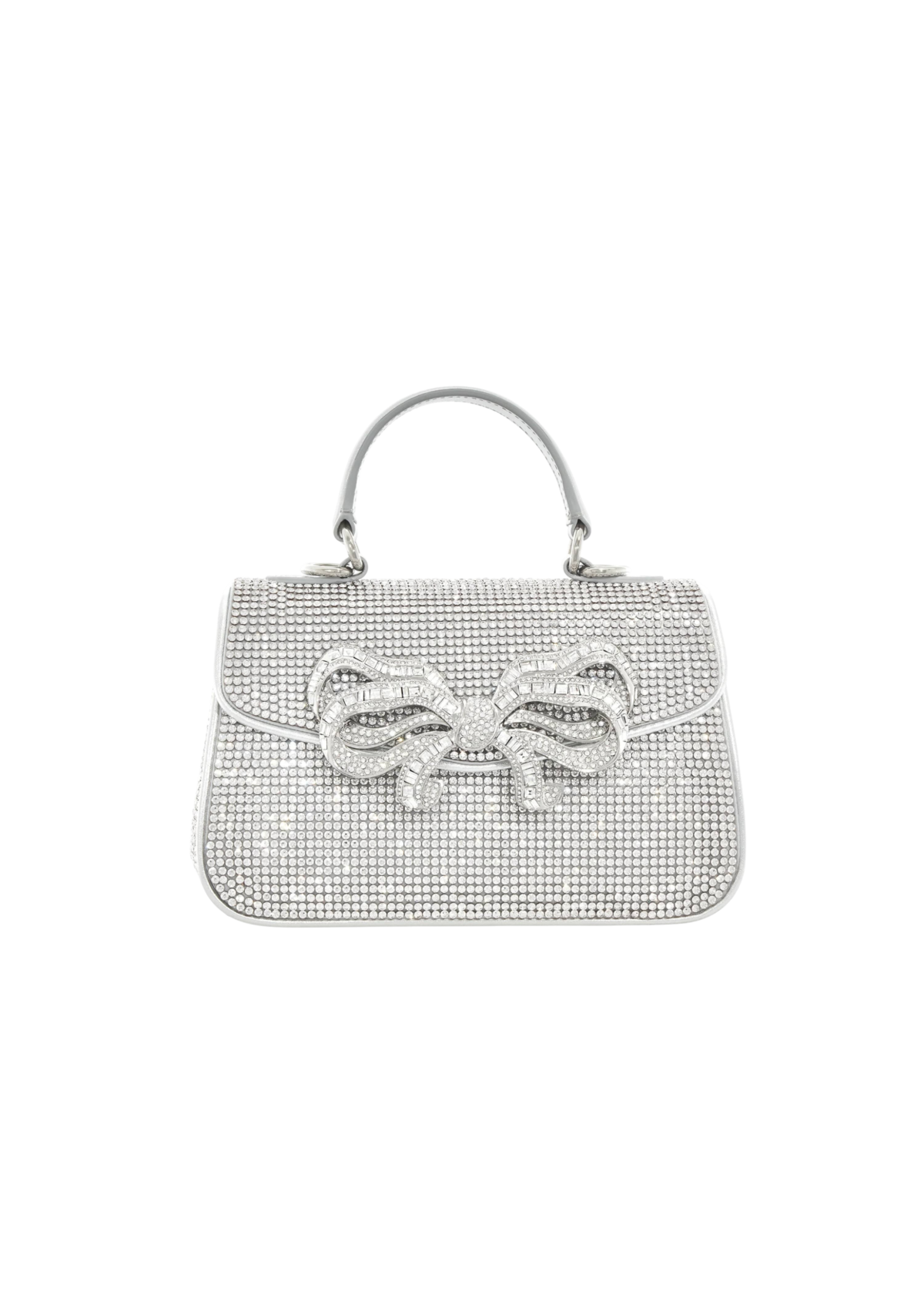 Crystal Bow Top Handle Silver - JudithLeiberGCC
