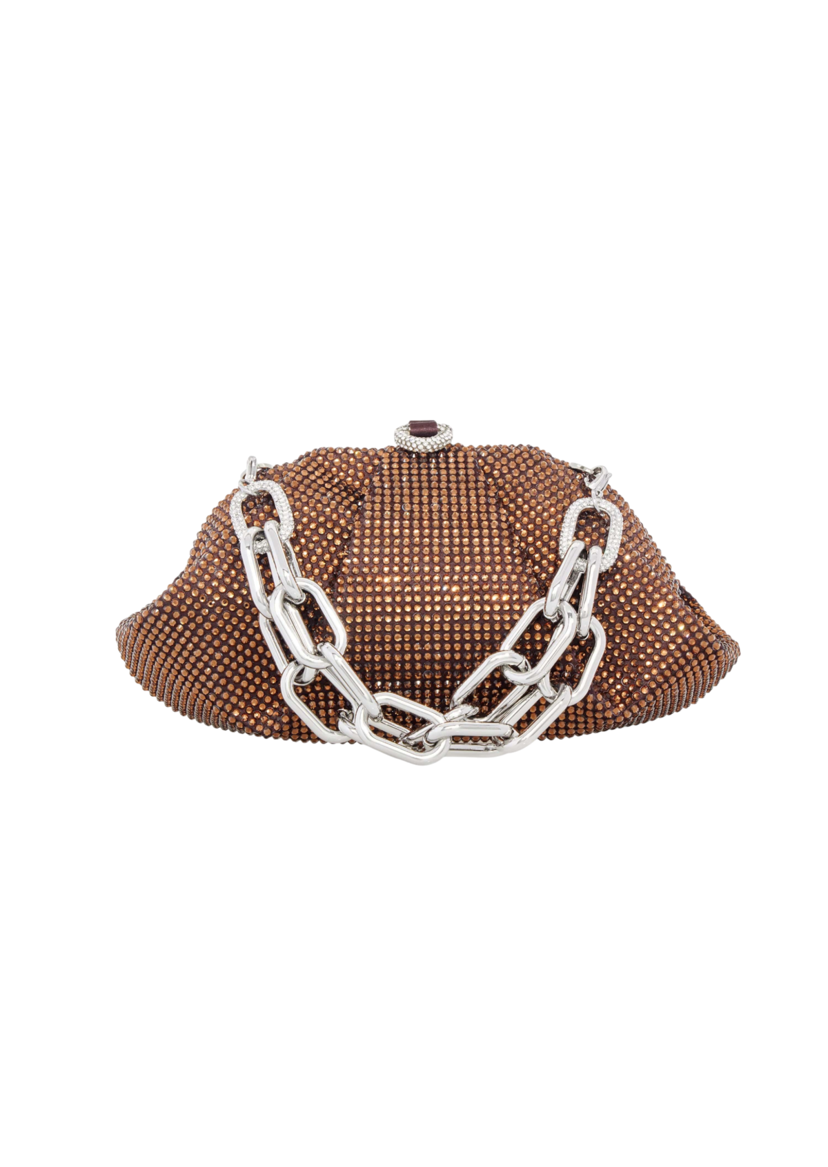 Gemma Crystal Chocolate Brown Evening Bag - JudithLeiberGCC