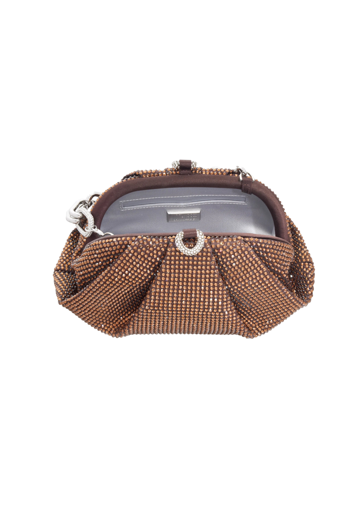Gemma Crystal Chocolate Brown Evening Bag - JudithLeiberGCC