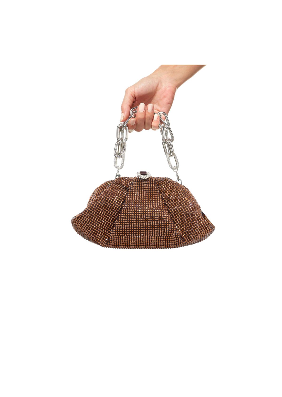 Gemma Crystal Chocolate Brown Evening Bag - JudithLeiberGCC