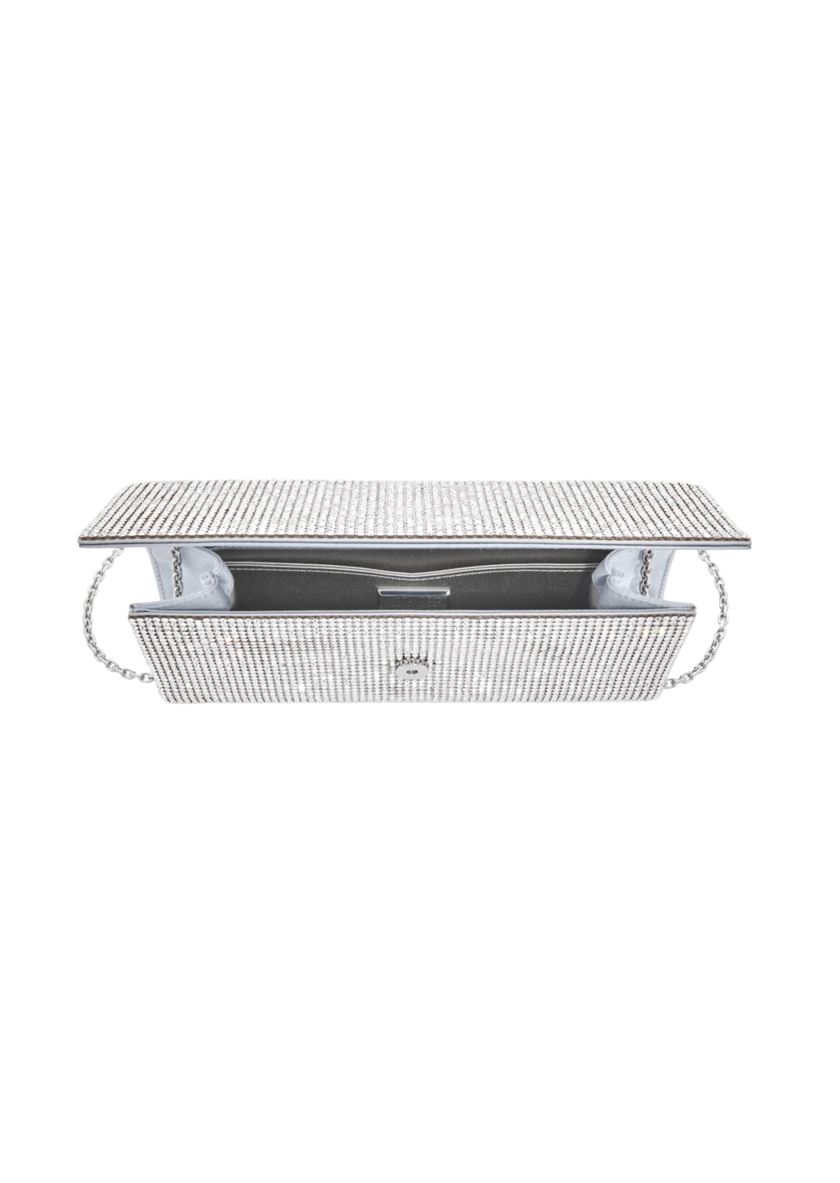Perry Crystal Silver Clutch - JudithLeiberGCC