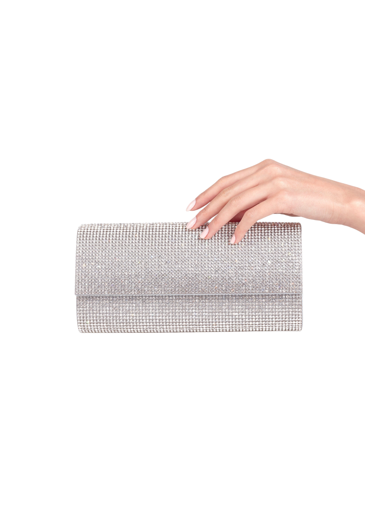 Perry Crystal Silver Clutch - JudithLeiberGCC