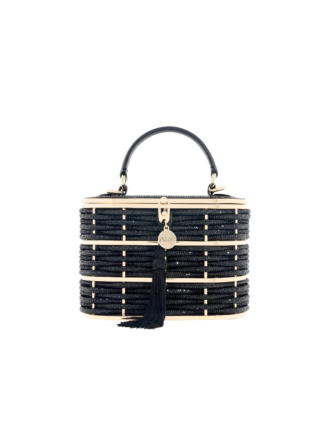 Willow Crystal Woven Top Handle Black
