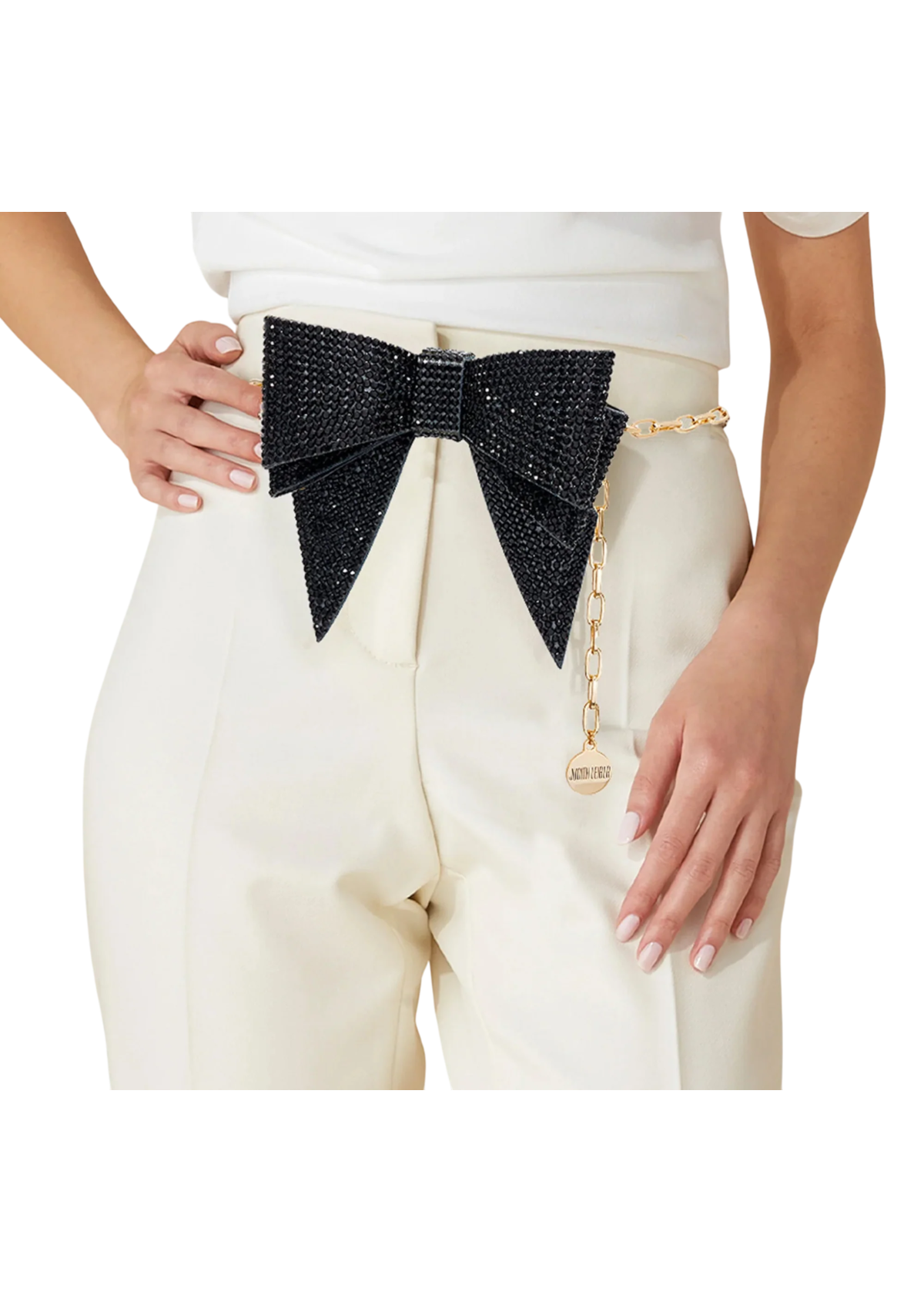 Soft Bow Belt Black - JudithLeiberGCC