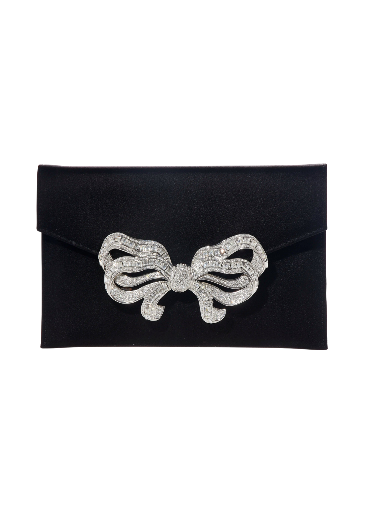 Satin Bow Envelope Black - JudithLeiberGCC
