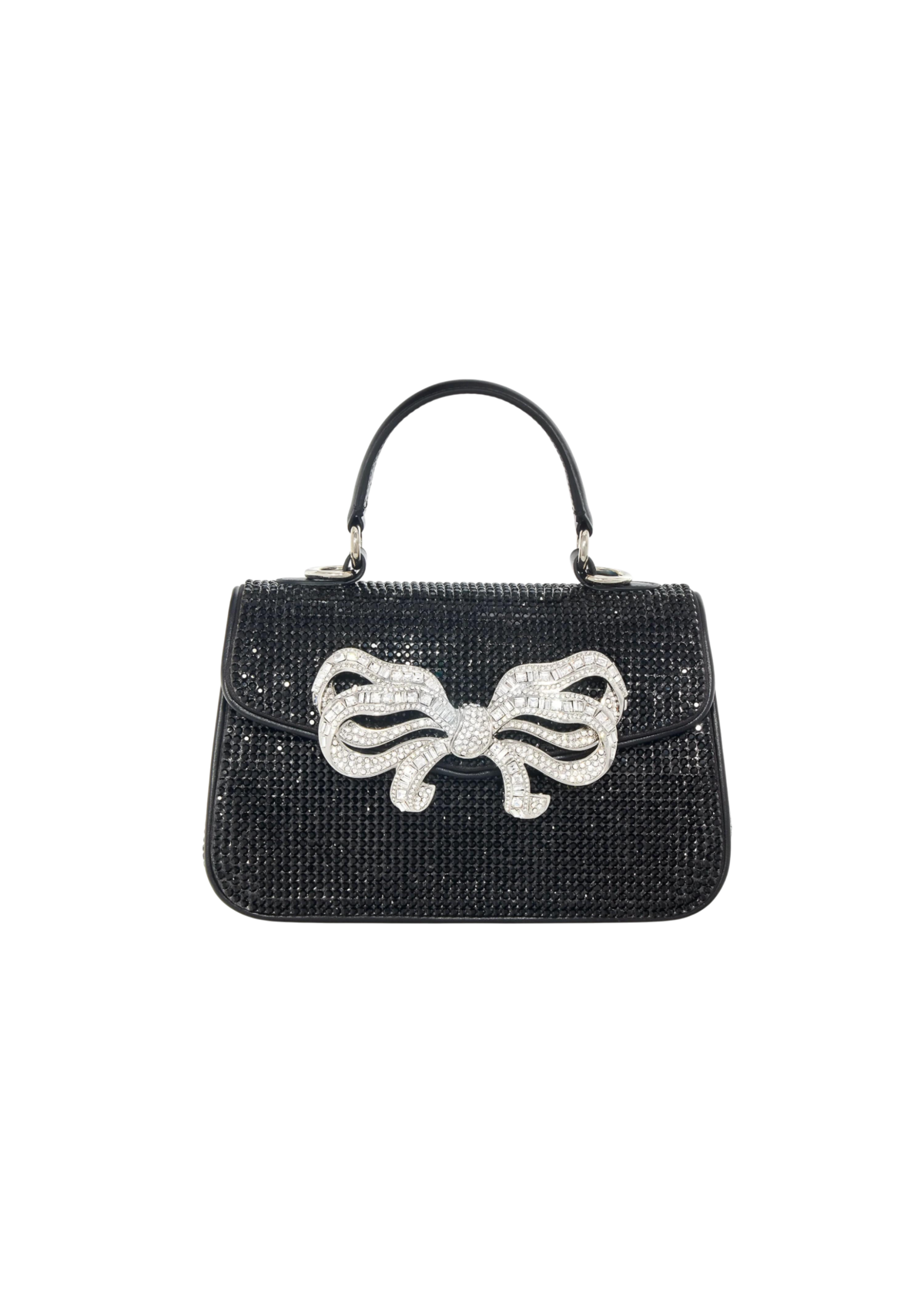 Crystal Bow Top Handle Black - JudithLeiberGCC