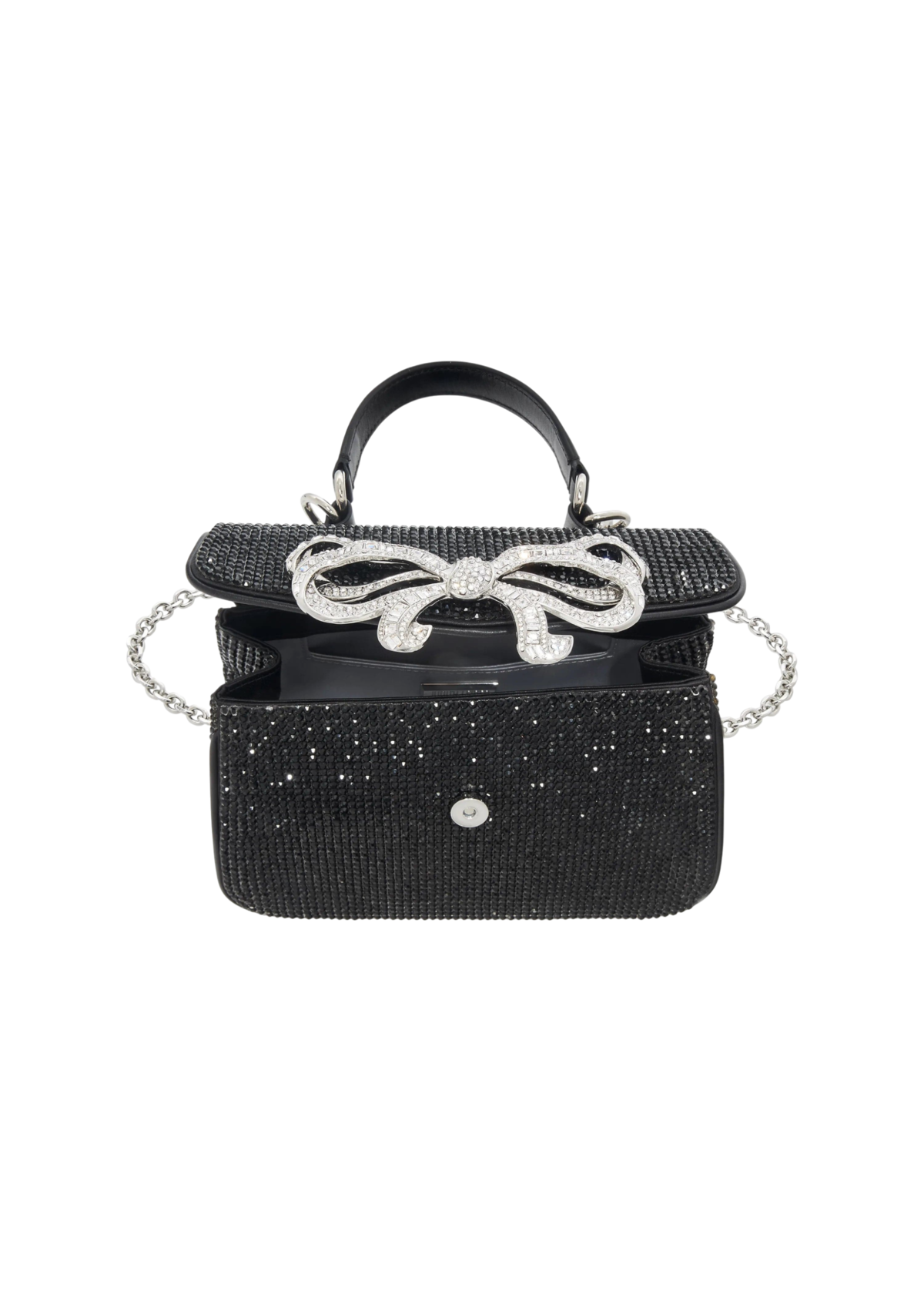 Crystal Bow Top Handle Black - JudithLeiberGCC
