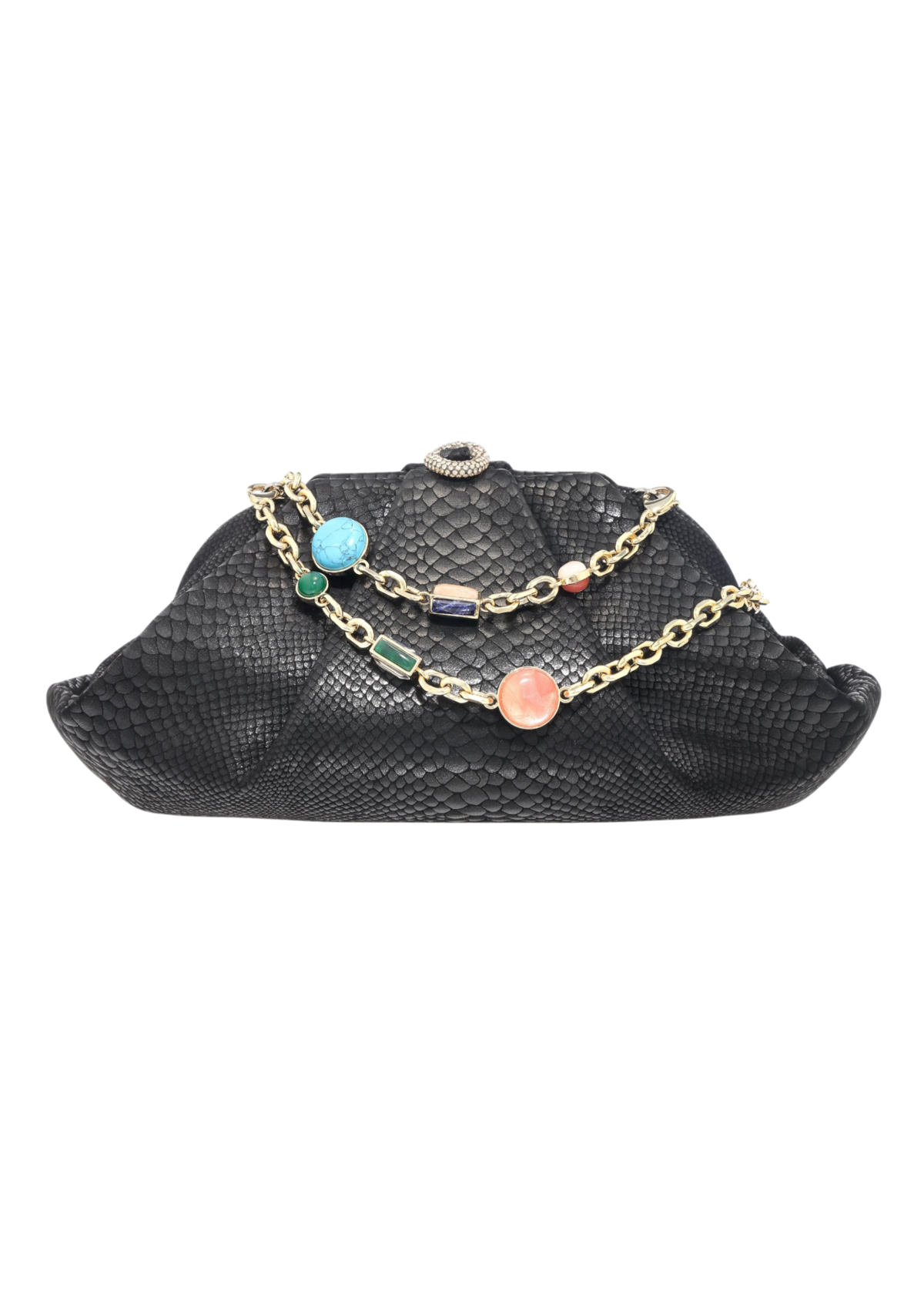 Grande Gemma Embossed Clutch