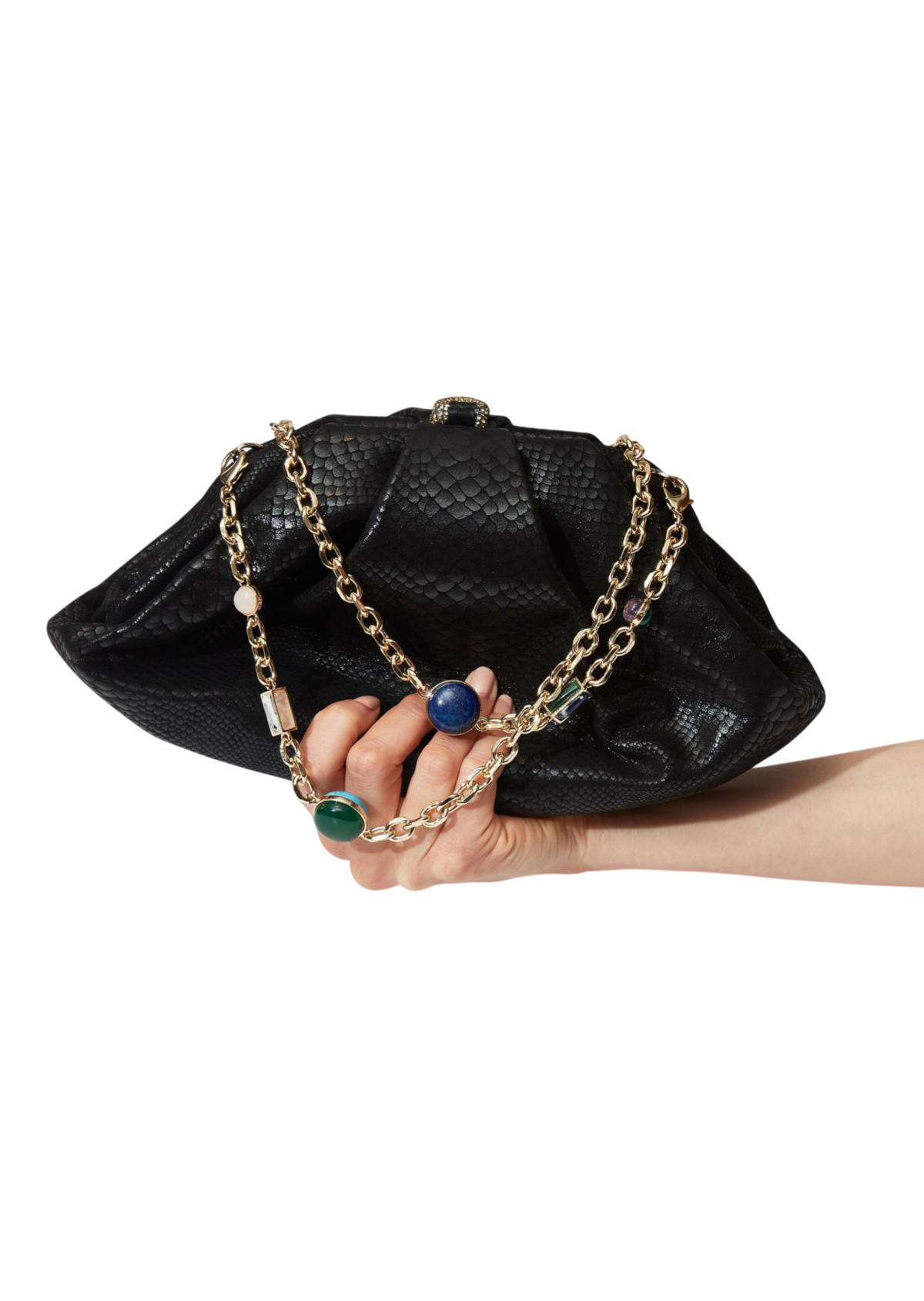 Grande Gemma Embossed Clutch