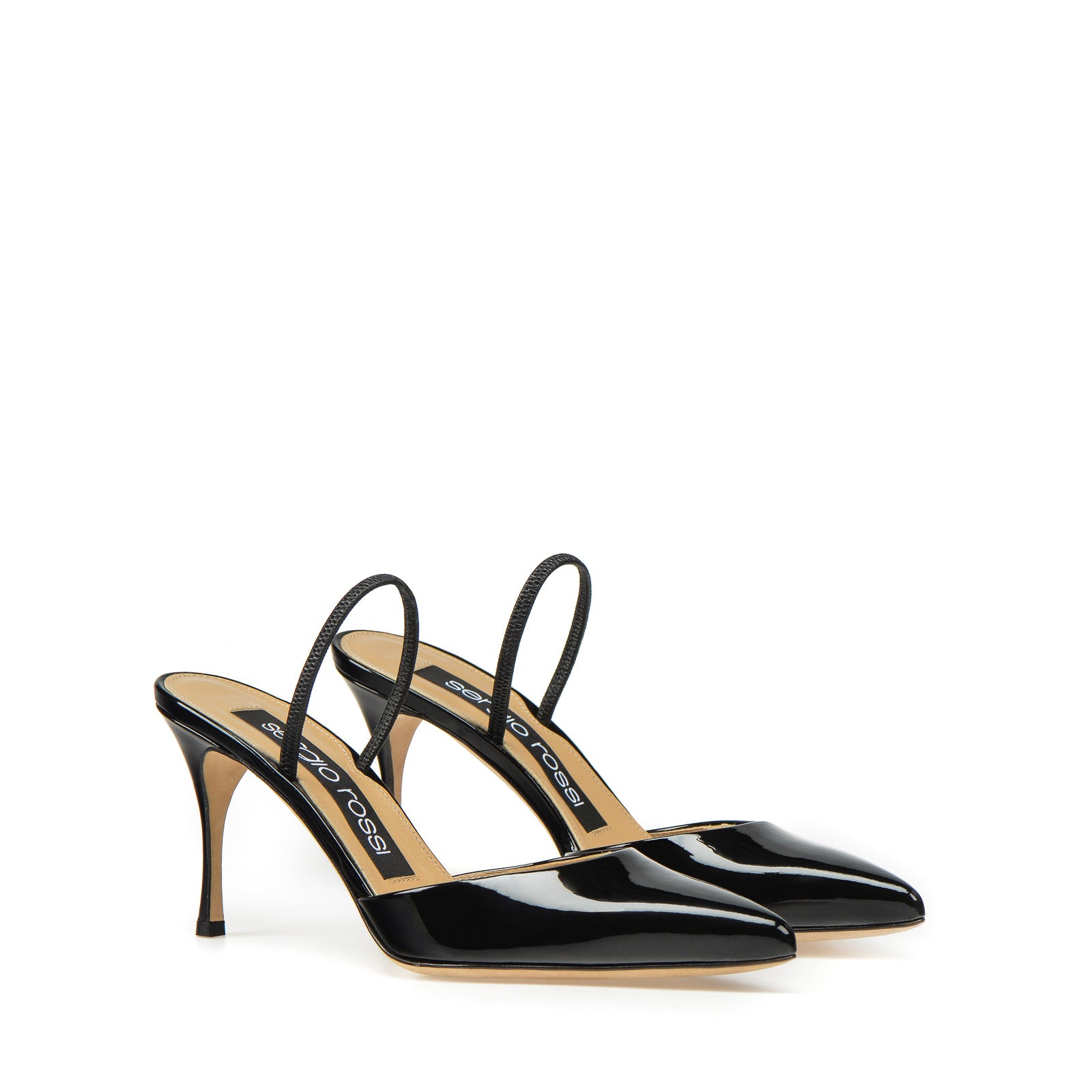 Sergio Rossi Godiva 75mm Nero Slingback