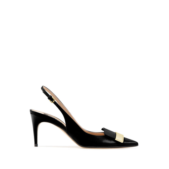 Sergio Rossi SR1 Black 75mm Slingback